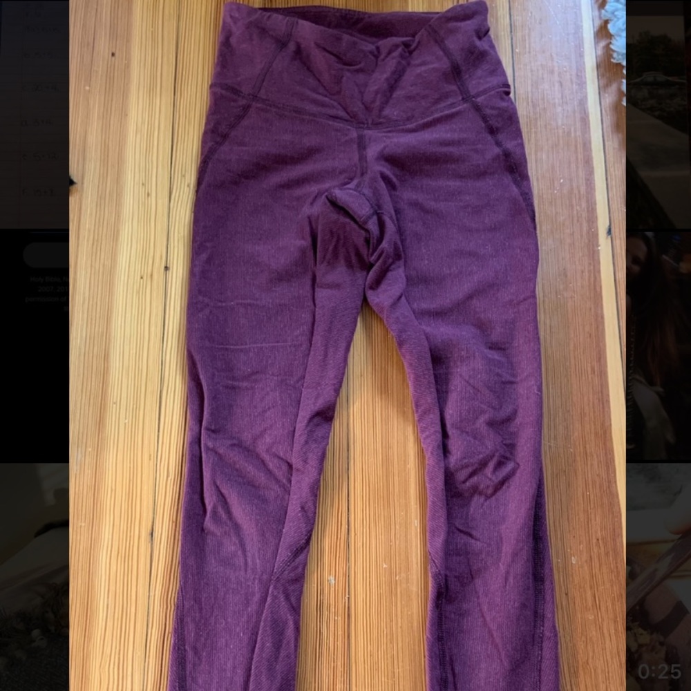 Maroon lulu lemon leggings